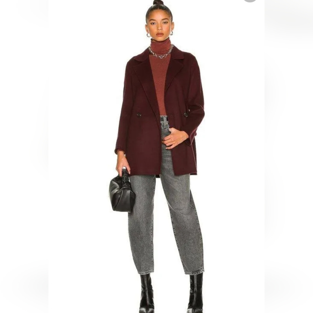 NWT Theory Clairene D Luxe Wool-Cashmere Belted Coat